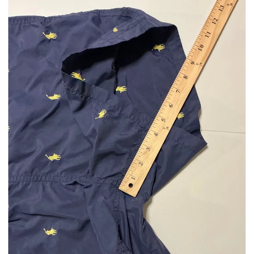 VTG Y2K‎ Polo Ralph Lauren Mens Navy Blue AOP Pony Swim Trunks M FLAW